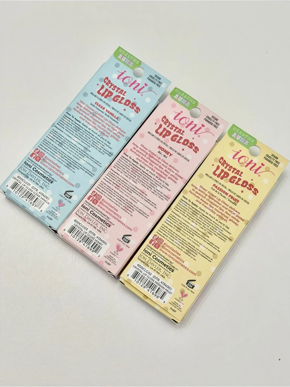 3 Pack Set ioni Crystal Lip Gloss